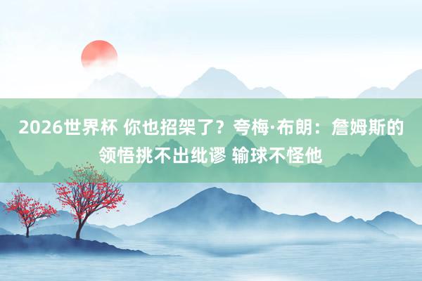 2026世界杯 你也招架了？夸梅·布朗：詹姆斯的领悟挑不出纰谬 输球不怪他