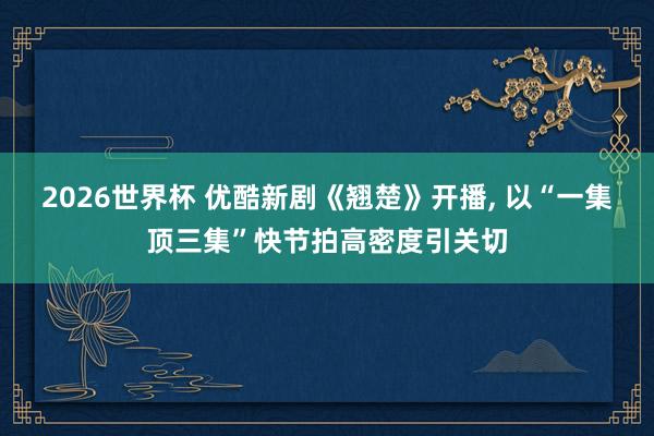 2026世界杯 优酷新剧《翘楚》开播, 以“一集顶三集”快节拍高密度引关切