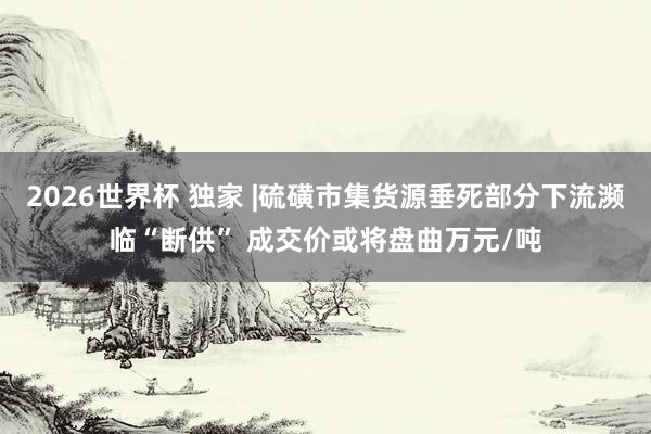 2026世界杯 独家 |硫磺市集货源垂死部分下流濒临“断供” 成交价或将盘曲万元/吨