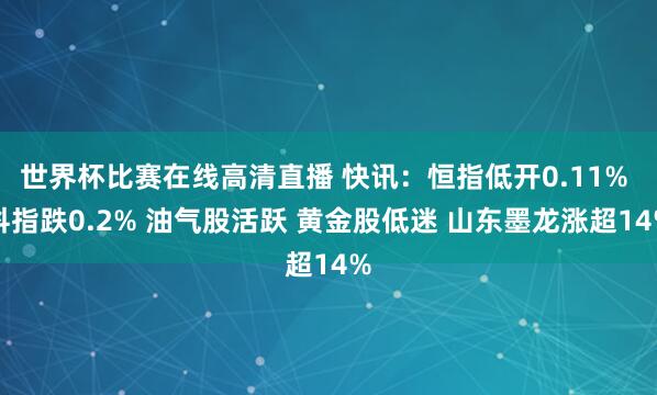 世界杯比赛在线高清直播 快讯：恒指低开0.11% 科指跌0.2% 油气股活跃 黄金股低迷 山东墨龙涨超14%