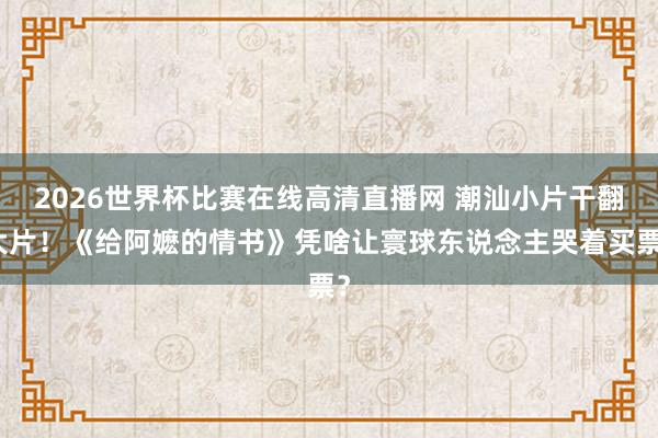 2026世界杯比赛在线高清直播网 潮汕小片干翻大片！《给阿嬷的情书》凭啥让寰球东说念主哭着买票？