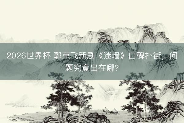 2026世界杯 郭京飞新剧《迷墙》口碑扑街，问题究竟出在哪？