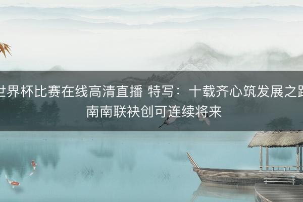 世界杯比赛在线高清直播 特写：十载齐心筑发展之路 南南联袂创可连续将来