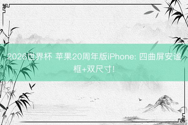 2026世界杯 苹果20周年版iPhone: 四曲屏安谧框+双尺寸!